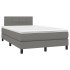 Cama box spring con colchón tela gris oscuro 120x190