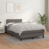 Cama box spring con colchón cuero sintético gris 120x190