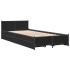 Cama con cajones madera de ingeniería negra 90x200