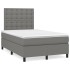 Cama box spring con colchón tela gris oscuro 120x190