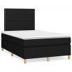 Cama box spring con colchón tela negro 120x190 cm