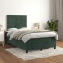 Cama box spring con colchón terciopelo verde oscuro 120x190