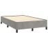 Cama box spring con colchón terciopelo gris claro 120x190