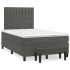 Cama box spring con colchón terciopelo gris oscuro 120x190