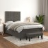 Cama box spring con colchón terciopelo gris oscuro 120x190