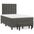 Cama box spring con colchón terciopelo gris oscuro 120x190