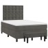 Cama box spring con colchón terciopelo gris oscuro 120x190