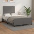 Estructura cama con cabecero cuero sintético gris 120x190