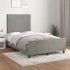 Estructura cama con cabecero terciopelo gris claro 120x190