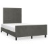 Estructura cama con cabecero terciopelo gris oscuro 120x190