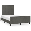 Estructura cama con cabecero terciopelo gris oscuro 120x190 cm