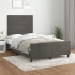 Estructura cama con cabecero terciopelo gris oscuro 120x190