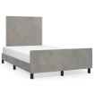 Estructura cama con cabecero terciopelo gris claro 120x190 cm