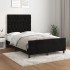 Estructura de cama con cabecero terciopelo negro 120x190