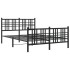 Estructura de cama cabecero y estribo metal negro 140x200