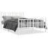 Estructura cama metal con cabecero y estribo blanco 120x190