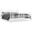 Estructura cama metal con cabecero y estribo blanco 180x200 cm