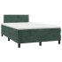 Cama box spring con colchón terciopelo verde oscuro 120x190