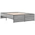 Estructura cama madera ingeniería metal gris Sonoma 120x200