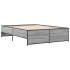 Estructura cama madera ingeniería metal gris Sonoma 120x200