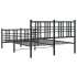 Estructura cama con cabecero y estribo metal negro 137x190