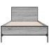 Estructura cama madera ingeniería metal gris Sonoma 90x190