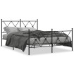 Estructura de cama cabecero y estribo metal negro 140x200 cm