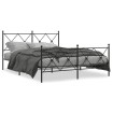 Estructura de cama cabecero y estribo metal negro 160x200 cm