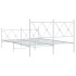 Estructura cama con cabecero y estribo metal blanco 137x190