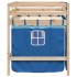 Cama alta para niños con cortinas madera pino azul 90x200