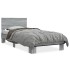 Estructura cama madera ingeniería metal gris Sonoma 90x190