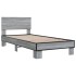 Estructura cama madera ingeniería metal gris Sonoma 90x190