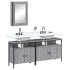 Set de muebles de baño 3 pzas madera contrachapada gris