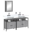 Set de muebles de baño 3 pzas madera contrachapada gris sonoma