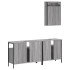 Set de muebles de baño 3 pzas madera contrachapada gris