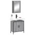 Set de muebles de baño 2 pzas madera contrachapada gris