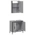 Set de muebles de baño 2 pzas madera contrachapada gris