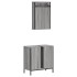 Set de muebles de baño 2 pzas madera contrachapada gris