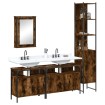 Set de muebles baño 4 pzas madera contrachapada roble ahumado