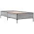 Estructura cama madera ingeniería metal gris Sonoma 90x190