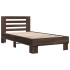 Estructura cama madera ingeniería metal roble marrón 90x200