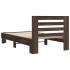 Estructura cama madera ingeniería metal roble marrón 75x190