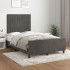 Estructura cama con cabecero terciopelo gris oscuro 120x190