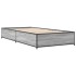 Estructura cama madera ingeniería metal gris Sonoma 90x190