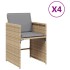 Sillones jardín con cojines 4 uds ratán sintético beige