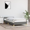 Estructura de cama con cabecero de tela gris oscuro 90x190 cm