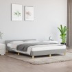 Estructura de cama con cabecero de tela gris claro 140x190 cm