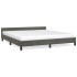 Estructura cama con cabecero terciopelo gris oscuro 160x200