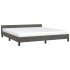 Estructura cama con cabecero terciopelo gris oscuro 160x200