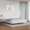 Estructura de cama cabecero cuero sintético blanco 180x200 cm